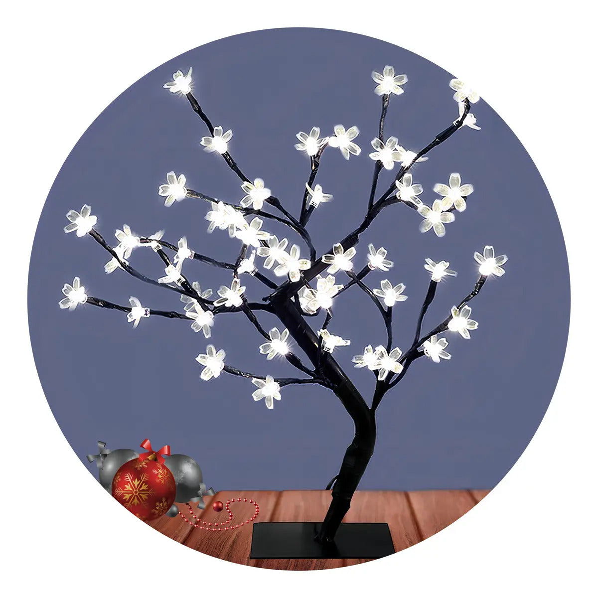 Cerejeira Árvore Decorativa 60cm 80leds Branco 8funções Branco 220v