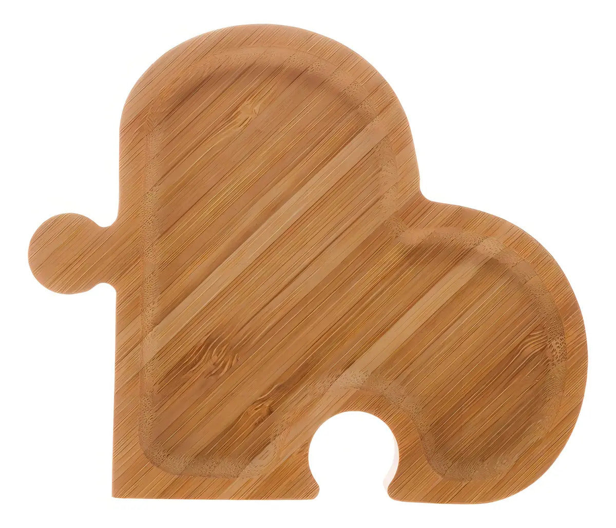 Petisqueira Lyor Heart Quebra Cabeças De Bambu Natural 26cm