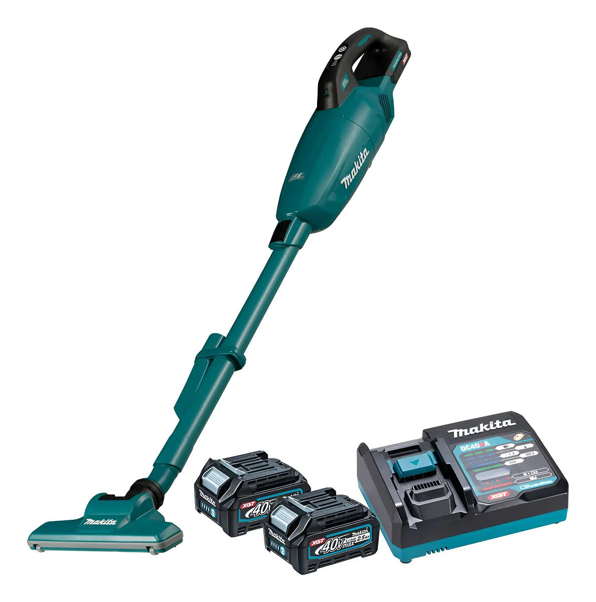 Aspirador S/ Fio Makita Cl001gd202 40v Carregador 2 Baterias Azul-turquesa
