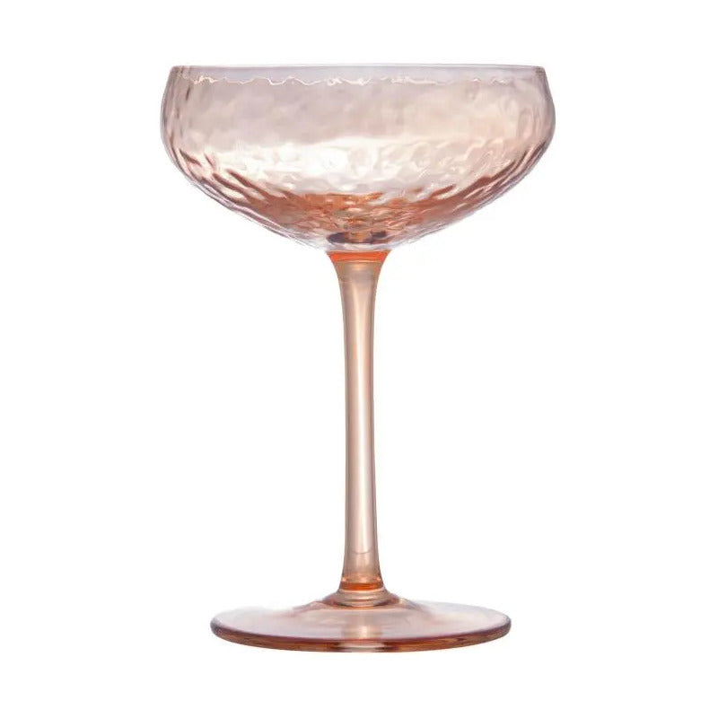2 Taças Lyor Petra De Cristal Martelado Coupe Âmbar
