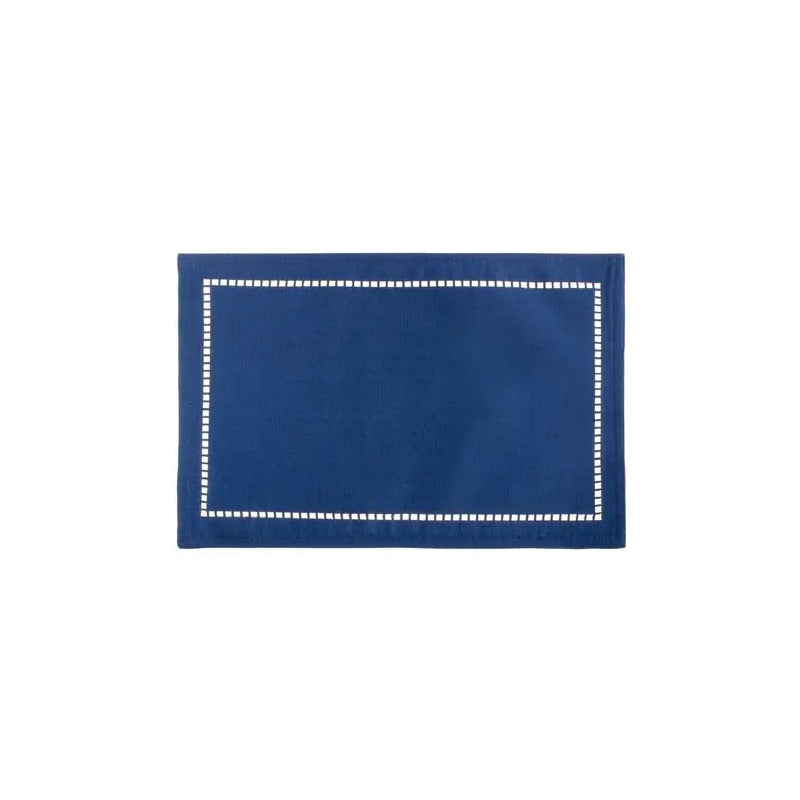 Lugar Americano Poliéster E Linho Lévis Azul 45x30cm Lyor Azul-marinho Liso