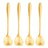 4 Colheres De Chá Lyor Heart Dourado De Aço Inox Dourado