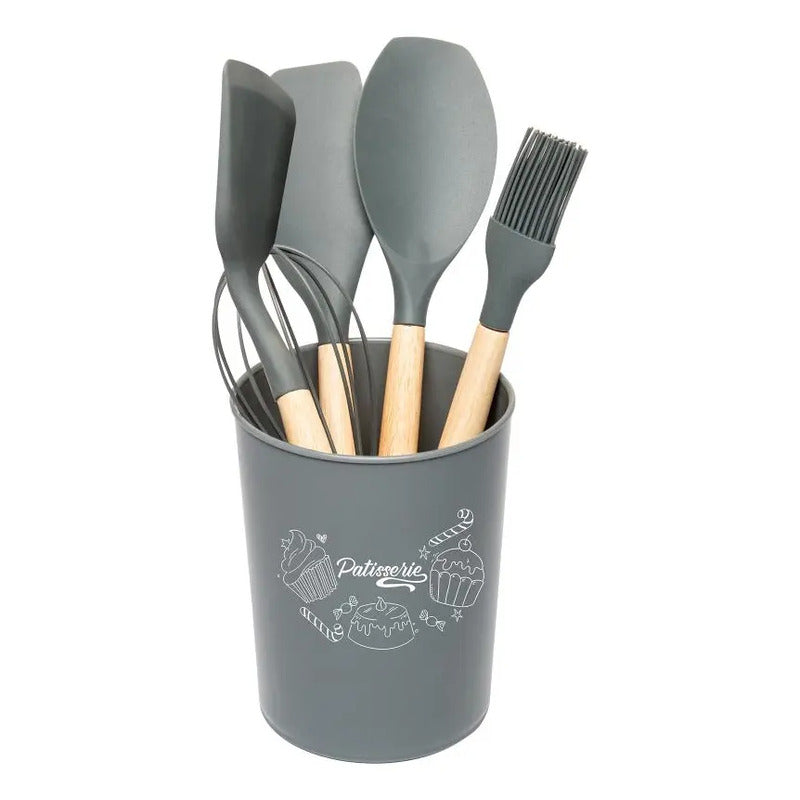 5 Peças Utensílios Para Confeitaria Wolff De Silicone Cinza