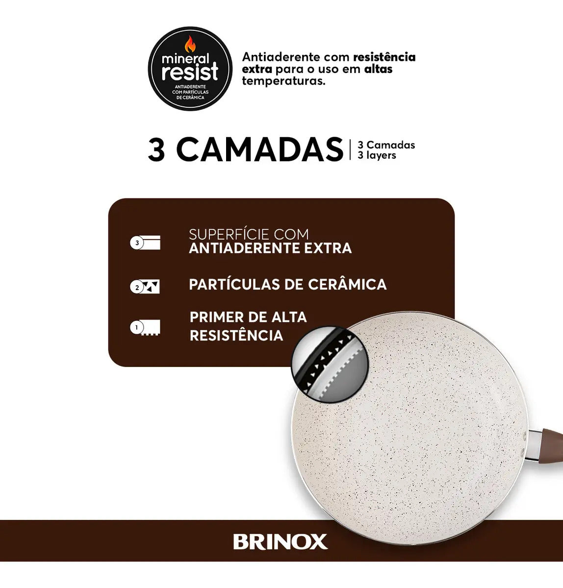 Jogo De Panelas Smart Plus Vanilla Indução Cerâmico 5peças Brinox 4774/101