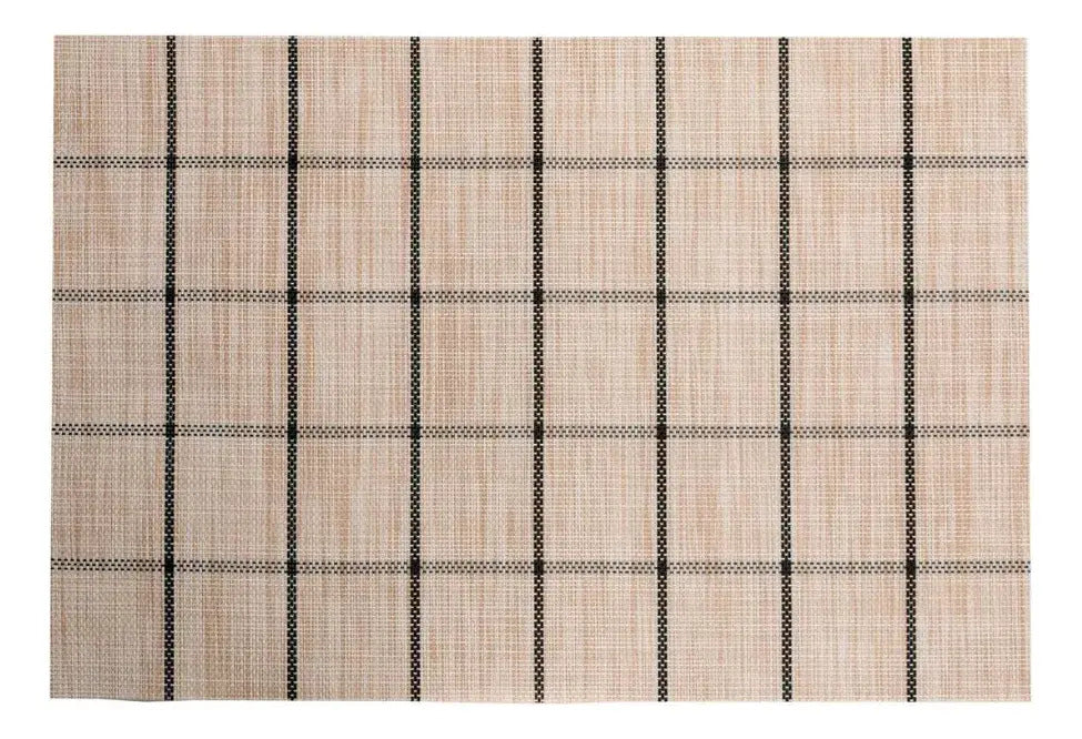 Jogo Americano Grid Em Pvc 45x30cm - Lyor Bege Listras