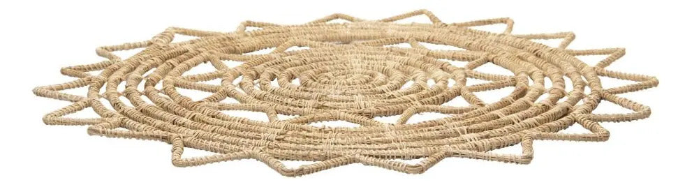 Lugar Americano Lyor Palm De Fibra Natural Mandala 35cm Âmbar Liso