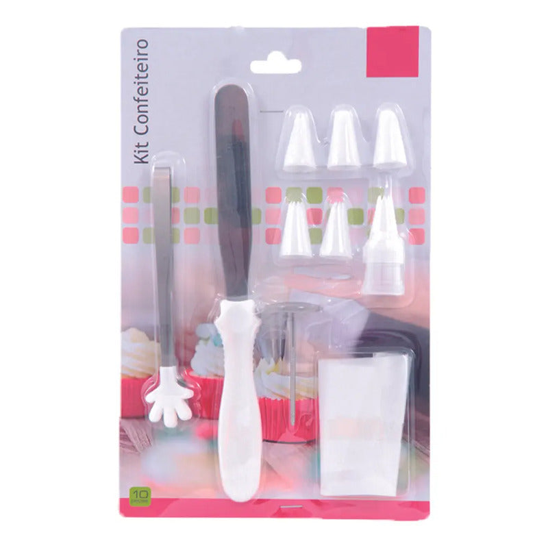 4 Kit Confeitaria 10 Pçs P/ Bolos Tortas Bico Espátula
